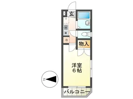 ユーコート八王子(1K/4階)の間取り写真