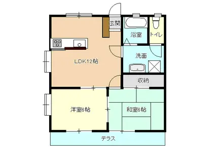 グランハイツK-A(2LDK/1階)の間取り写真