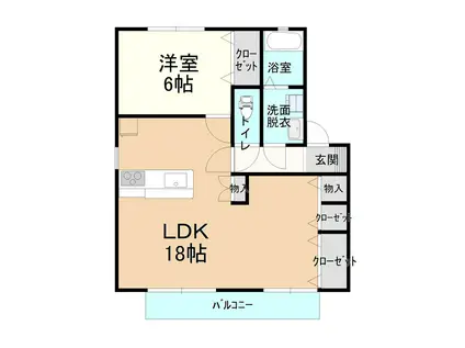 パークサイド大内(1LDK/1階)の間取り写真