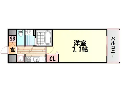 プレサンスOSAKA DOMESITYクロスティ(1K/7階)の間取り写真