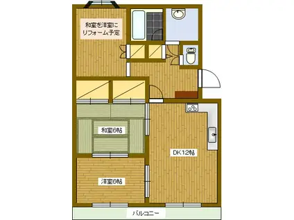 ピュアツネフジ(3LDK/3階)の間取り写真