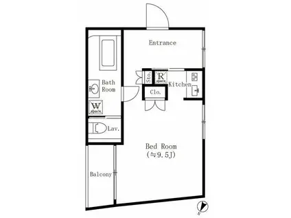 BEEVALLEY代々木上原(1K/2階)の間取り写真