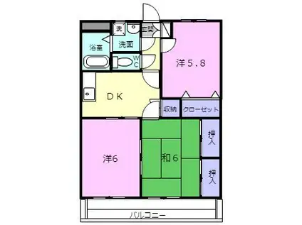 メゾンドマリエール(3DK/1階)の間取り写真