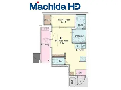 ジーイーディス(1LDK/1階)の間取り写真