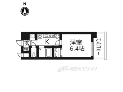 スワンズ京都五条大宮(1K/4階)の間取り写真