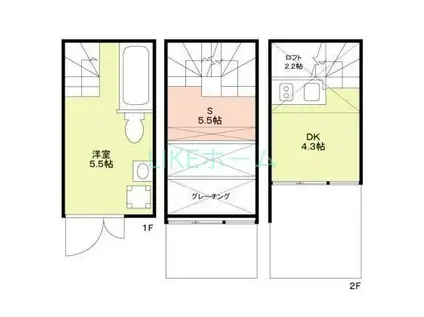 シーサイド船橋栄町(1SK/1階)の間取り写真
