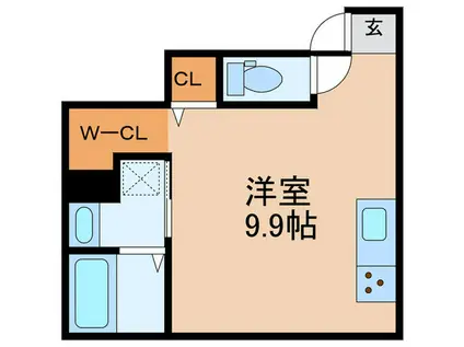 シャインラッシュII(ワンルーム/1階)の間取り写真