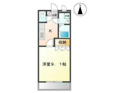 L・GARDEN(1K/3階)の間取り写真