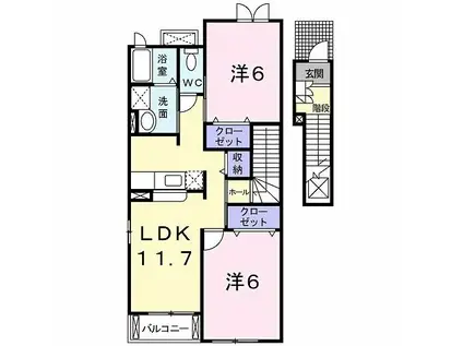 レジェンド本多(2LDK/2階)の間取り写真