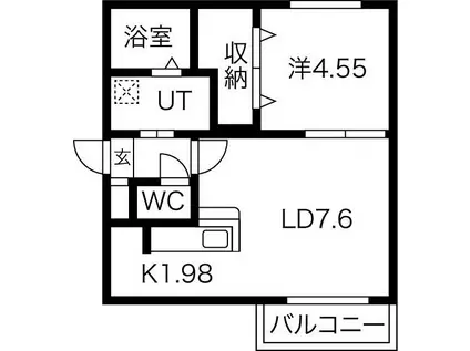 SOMNIUM宮の沢(1LDK/2階)の間取り写真