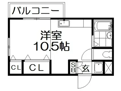 サングランデ1ST(ワンルーム/4階)の間取り写真