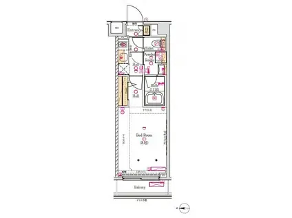 ヴォーガコルテ王子神谷弐番館(1K/1階)の間取り写真