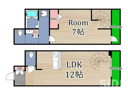 グレンパーク・京橋(1LDK/4階)の間取り写真