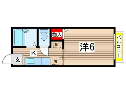 コスモフラット(1K/2階)の間取り写真