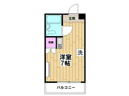 グローバルビュー21(ワンルーム/1階)の間取り写真