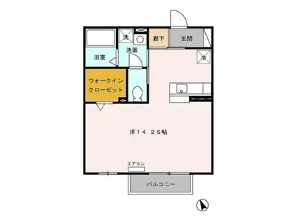 プリマヴェーラ(ワンルーム/2階)の間取り写真