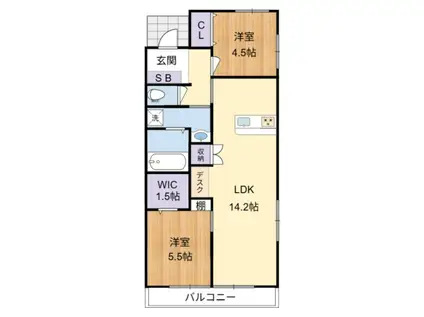 MAISON ASSET(2LDK/2階)の間取り写真