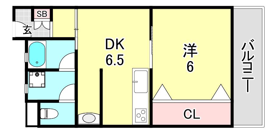 第1大森マンション(1DK/3階)の間取り写真