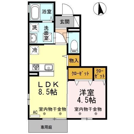 セジュール・エーA(1LDK/1階)の間取り写真