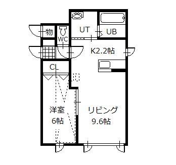カローレ(1LDK/2階)の間取り写真