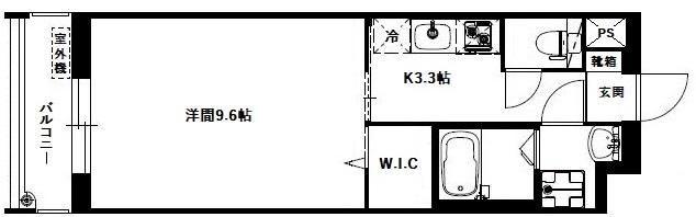 ビリーヴヒルズII(1K/3階)の間取り写真