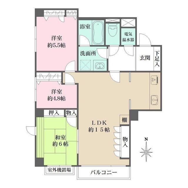 イトーピア信濃町マンション(3LDK/3階)の間取り写真