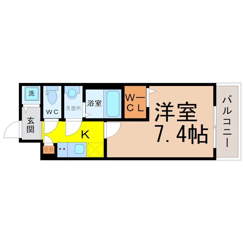 エスリード上前津エアスタ(1K/9階)の間取り写真