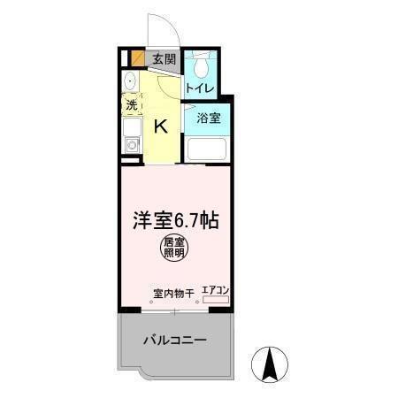 パティオ坂巻(1K/1階)の間取り写真