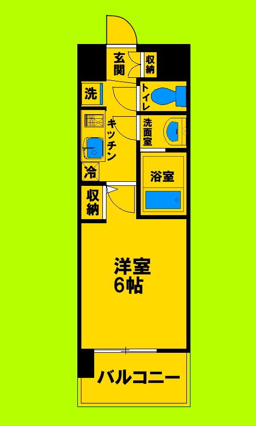 エグゼ江坂(1K/10階)の間取り写真