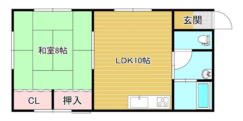 メゾンウエストタウン(1LDK/2階)の間取り写真