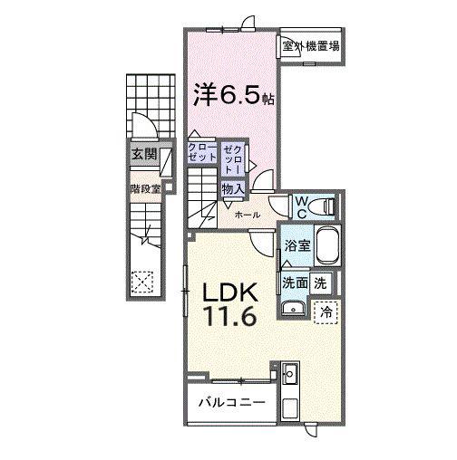 ミルト ブリッサ 大原(1LDK/2階)の間取り写真