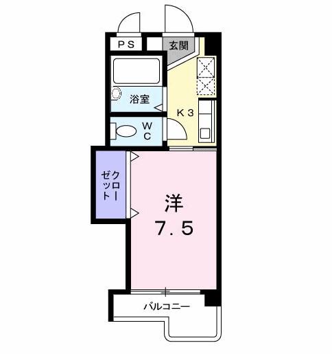 アビタシオン柳町(1K/5階)の間取り写真