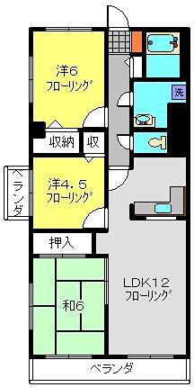 グリーンヒルズ東光(3LDK/4階)の間取り写真
