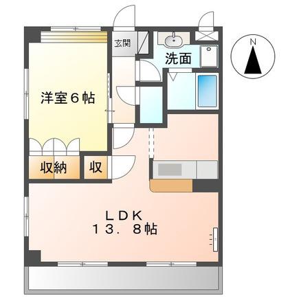 ラティールI(1LDK/1階)の間取り写真