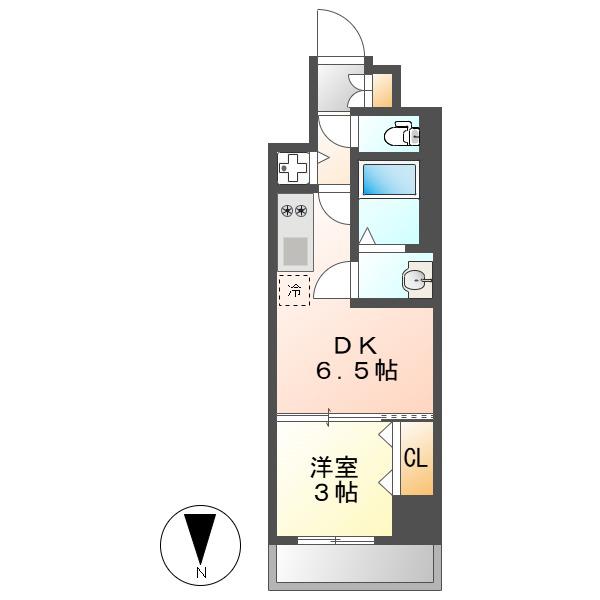 CREST TAPP名古屋山王(1DK/11階)の間取り写真