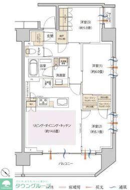 リビオ新横浜(3LDK/11階)の間取り写真