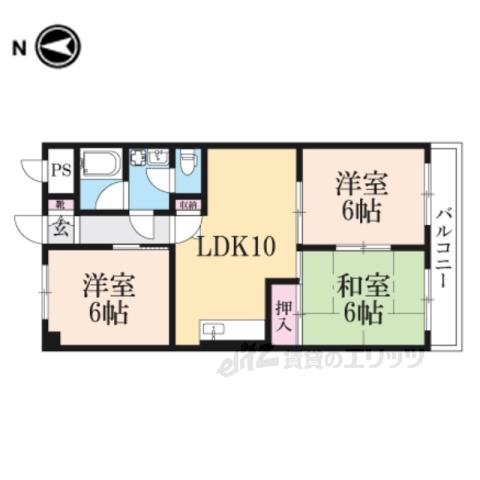 第5サンコウハイツ(3LDK/3階)の間取り写真