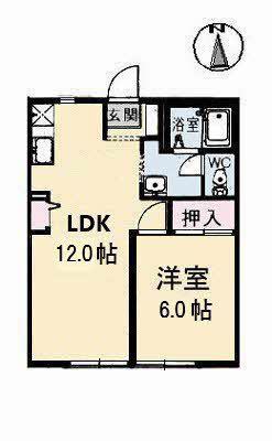 フレグランス・マリーII棟(1LDK/2階)の間取り写真