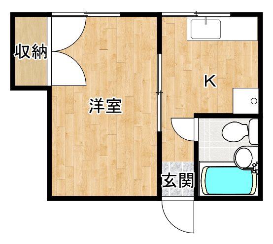 エルモア天満(1K/2階)の間取り写真