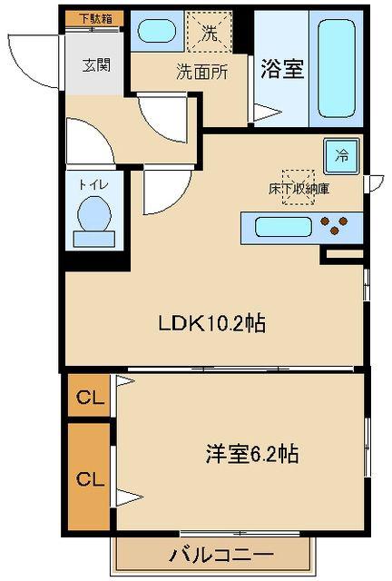 クレール(1LDK/1階)の間取り写真