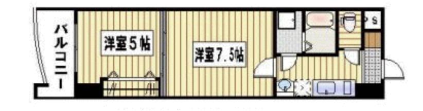 ロイヤル呉服(2K/13階)の間取り写真