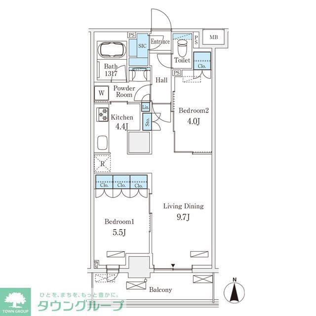 フロンティアレジデンス錦糸公園(2LDK/6階)の間取り写真