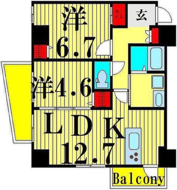 SUNNY SIDE FOREST(2LDK/5階)の間取り写真