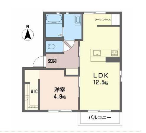 タウン・プレミールD(1LDK/1階)の間取り写真
