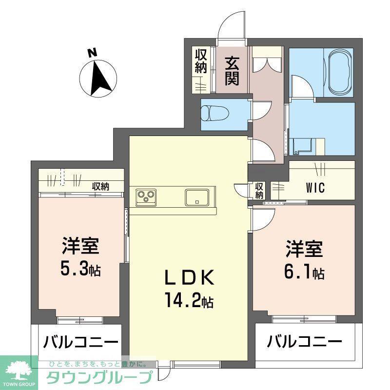 アトリエール F(2LDK/1階)の間取り写真