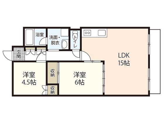 リアライズ富士見町(2LDK/11階)の間取り写真
