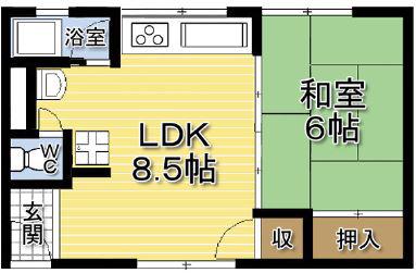 ダイワ高井田ビル(1LDK/4階)の間取り写真