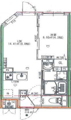 CROSTONE成増(1LDK/1階)の間取り写真
