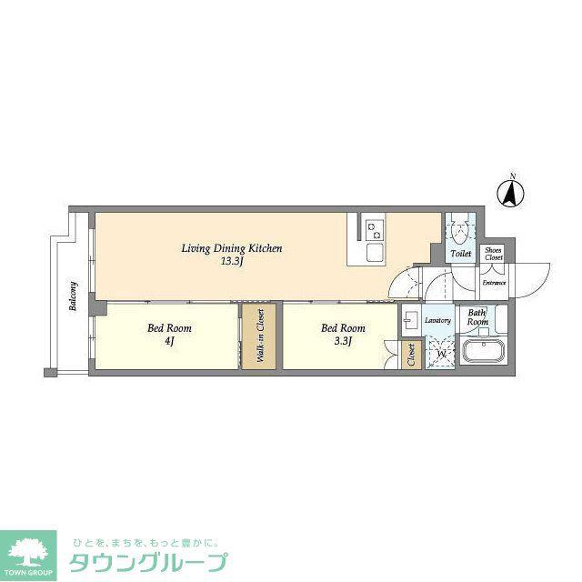 アジールコート練馬中村橋(2LDK/2階)の間取り写真