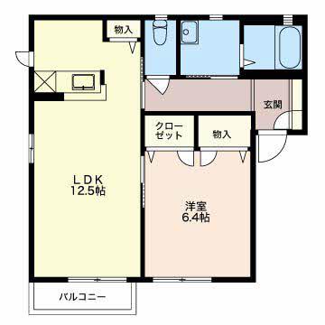 サクラ・アパートメント(1LDK/2階)の間取り写真
